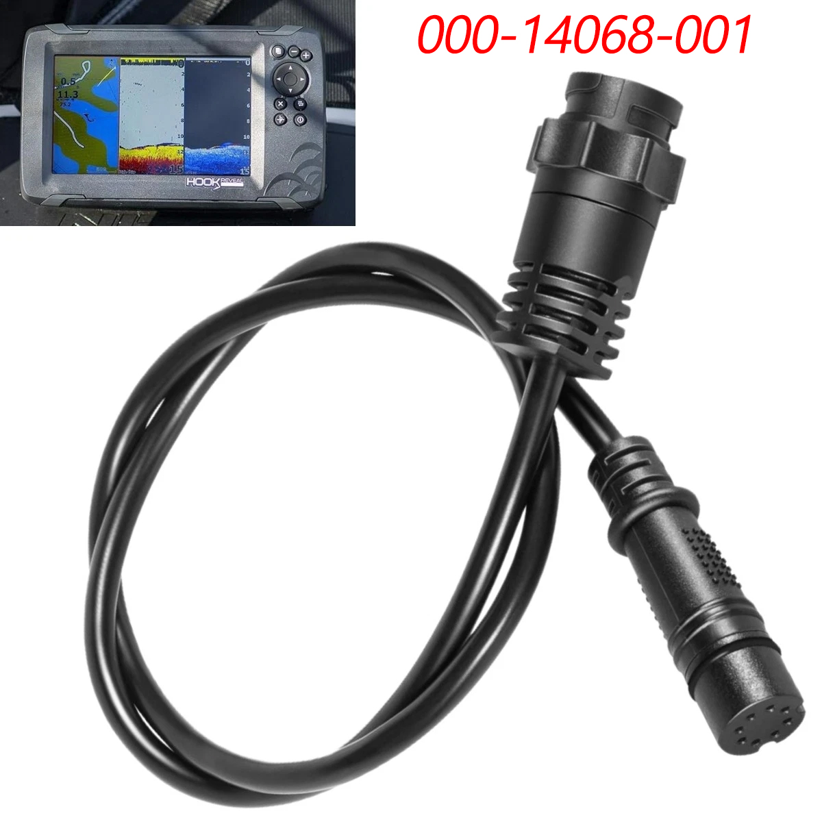 Fish Finder Lowrance Hook - TM 000-14068-001 7ピン トランスデューサー - 魚群探知機およびチャートプロッター用アダプターケーブル