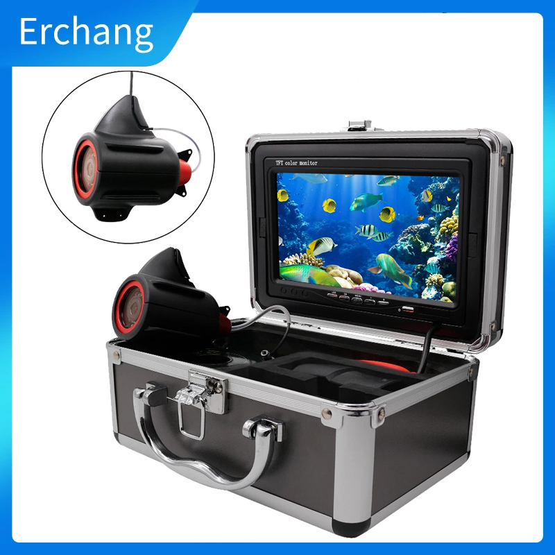 Fish Finder Ice Fishing - 水中氷釣りカメラ、魚群探知機、LED魚群探知機、タックルアクセサリー、冬の鯉、7インチ、24個