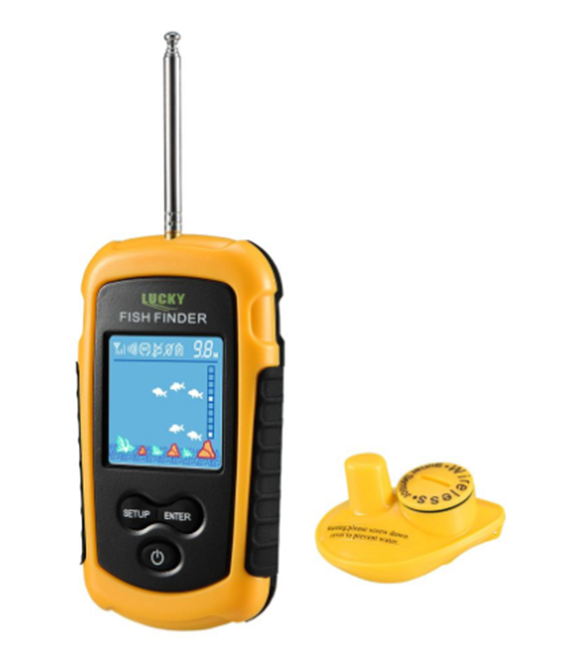 Fish Finder Transducer 200Khz - アラーム機能付き魚群探知機 100m ポータブル魚群探知機 釣り用ルアー エコーサウンダー 魚群探知機