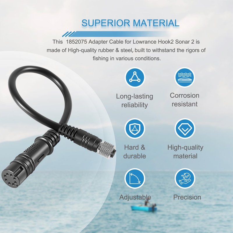 Fish Finder Lowrance Hook - 魚群探知機アダプターケーブル 1852075 & MKR-US2-15 Lowrance Hook2