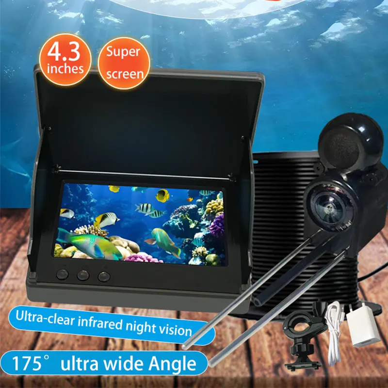 Fish Finder Ice Fishing - YS43A 4.3 インチ魚探知機水中魚群探知機釣りカメラ IR ナイトビジョン湖氷海釣り 5000mAh