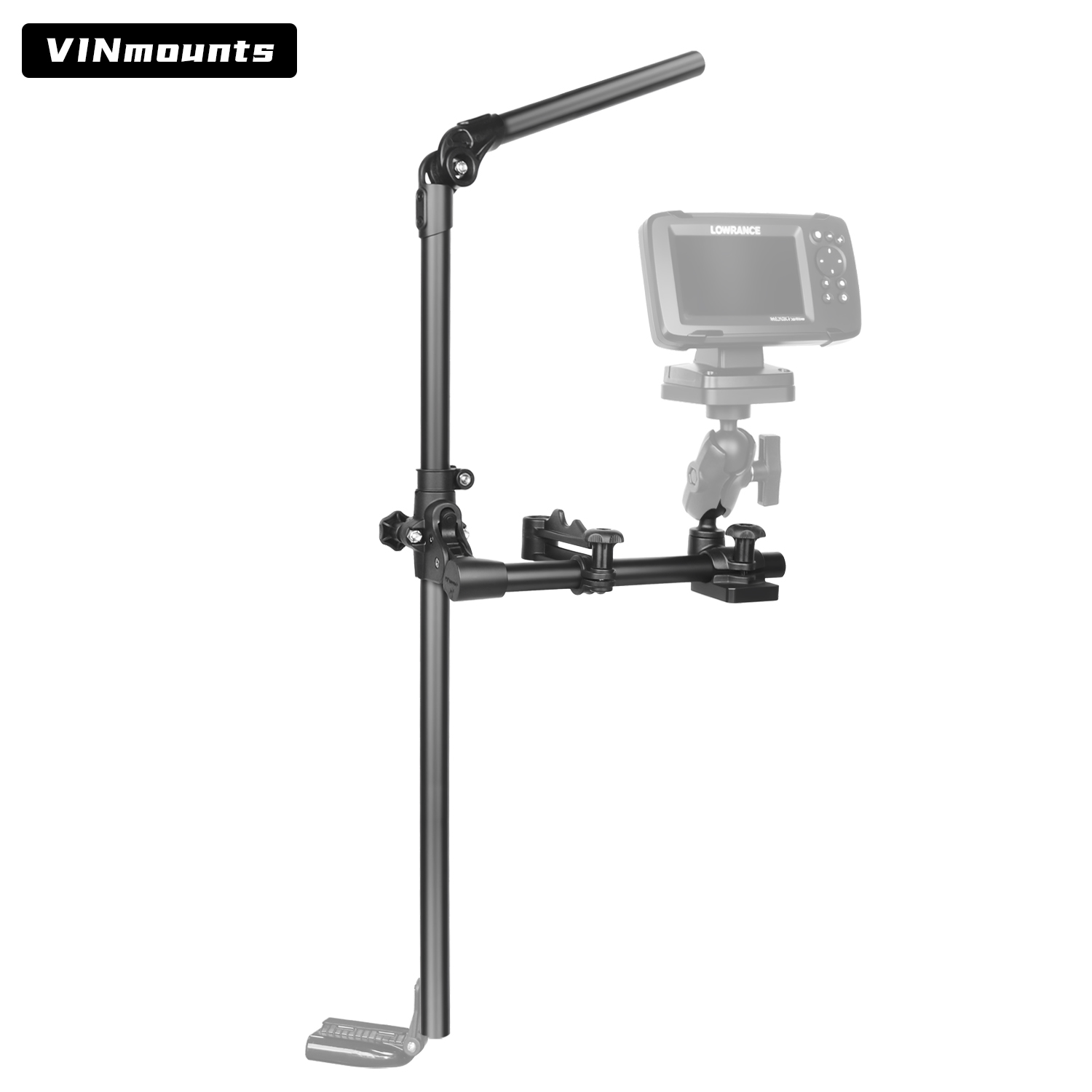 Fish Finder Transducer Mount - VINmounts ライブスコープ トランスデューサー ポールマウント カヤック用、ガーミン LVS34