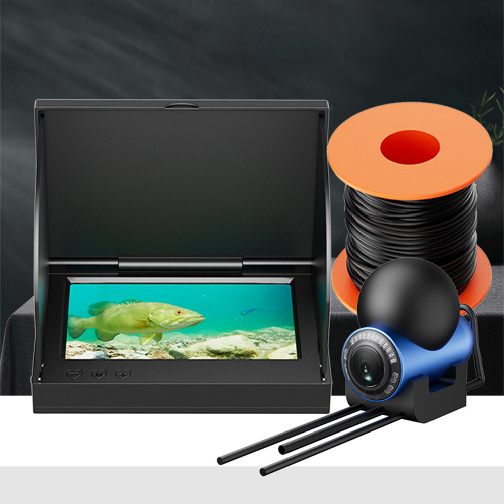 Fish Finder Ice Fishing - 4.3インチHDスクリーン魚群探知機、220度広角水中カメラ付き、氷海釣り深海探知ツール