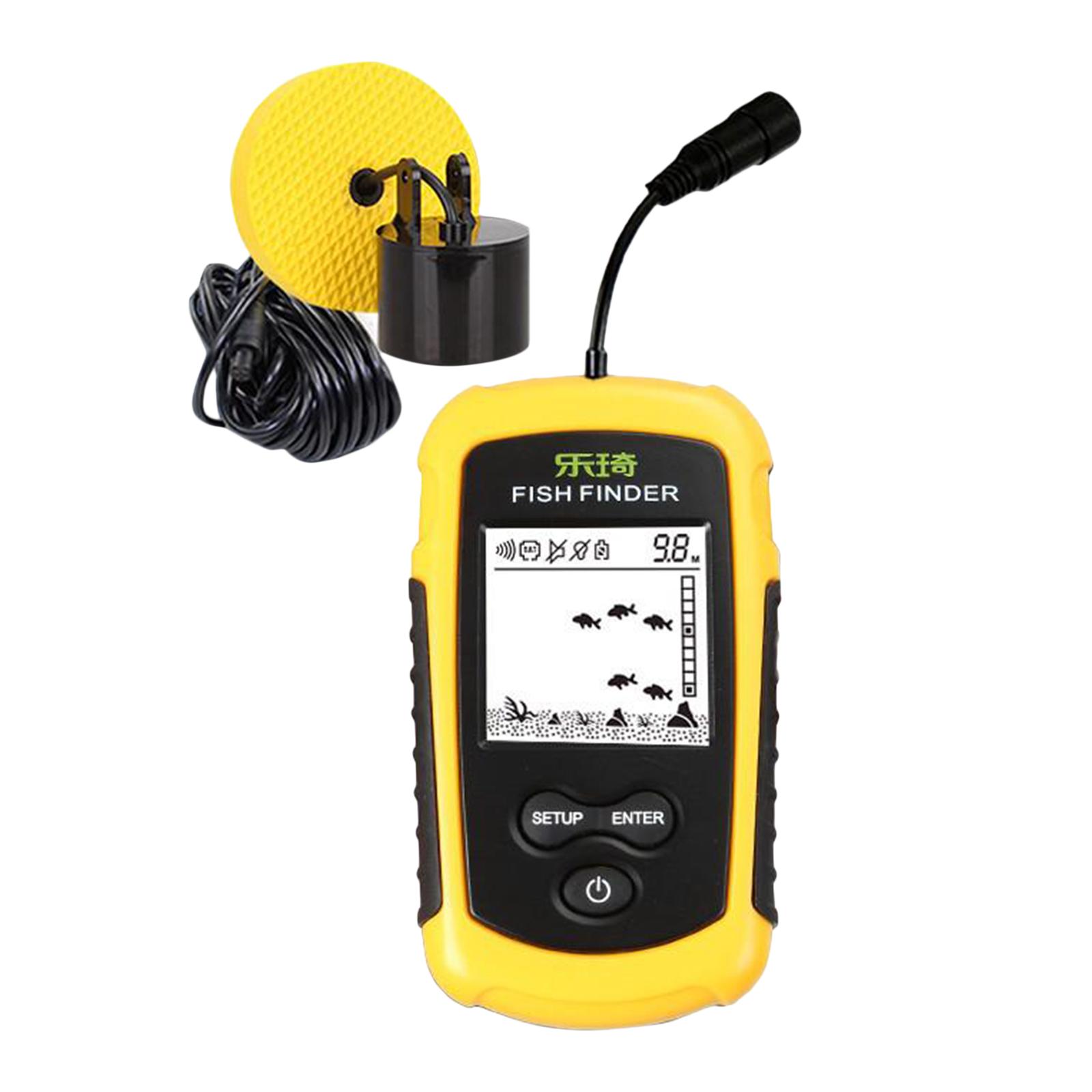 Fish Finder Transducer 200Khz - LEDバックライトディスプレイとトランスデューサー付き魚群探知機、氷上釣り、カヤック、ボート用