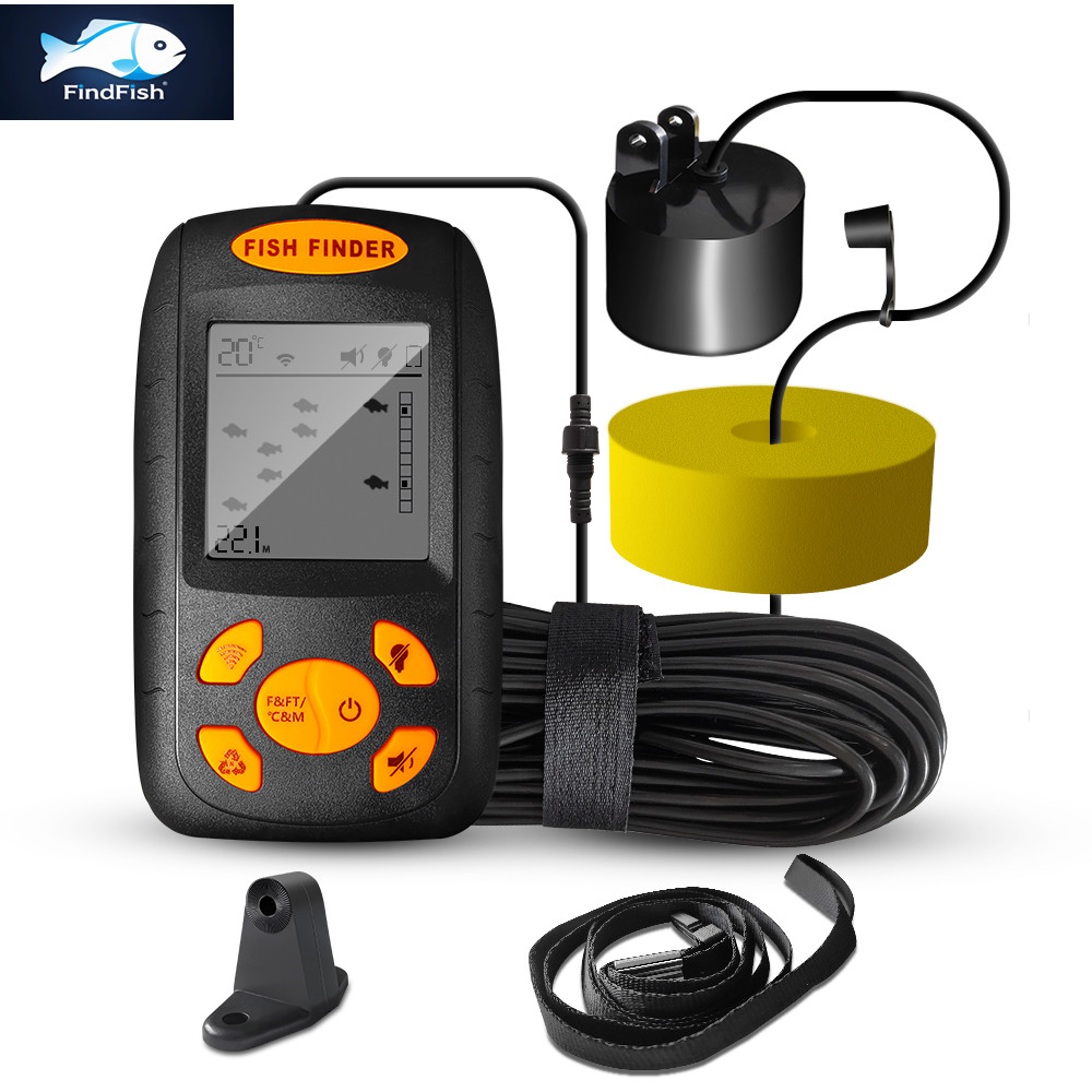FindFish スマートポータブルソナー魚群探知機 水中釣 - Fish Finder Transducer 200Khz のレビューと価格