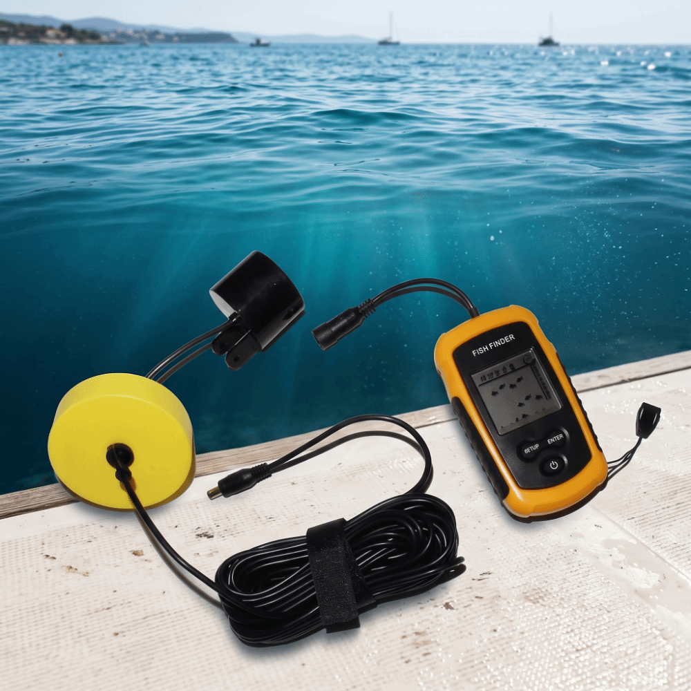 手持ち式ポータブル魚群探知機、投射可能な100m深度範囲ソナ - Fish Finder Kayak Portable のレビューと価格