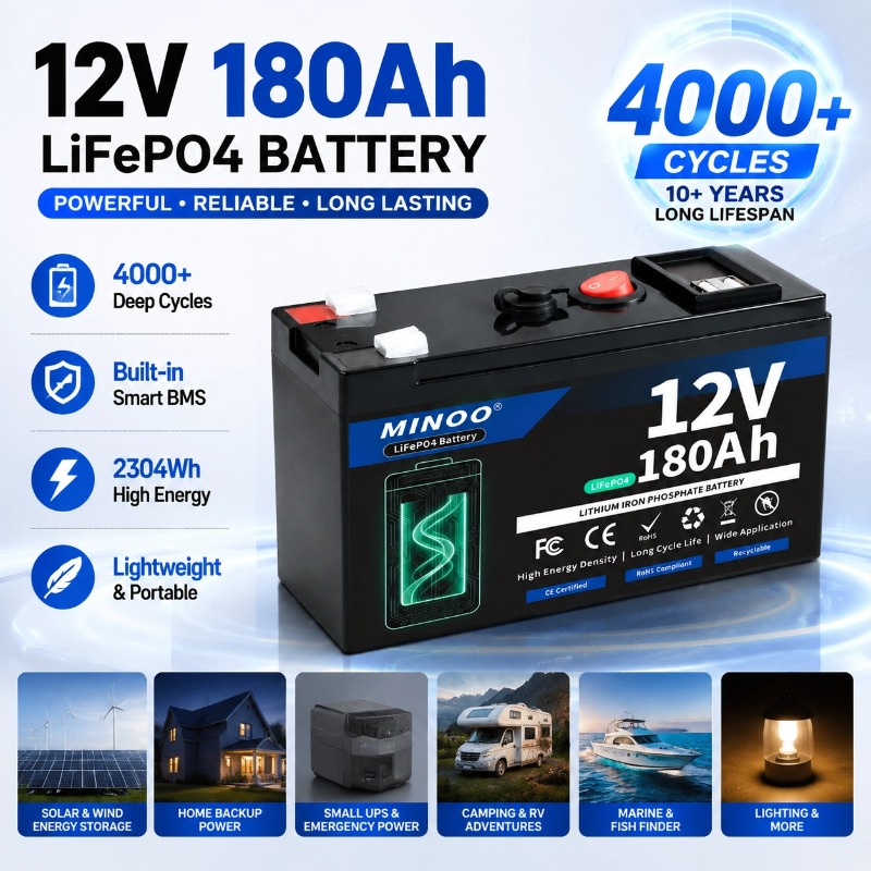 12V 180Ah リチウム鉄リン酸バッテリー、太陽光発電用 - Fish Finder Battery 12V のレビューと価格