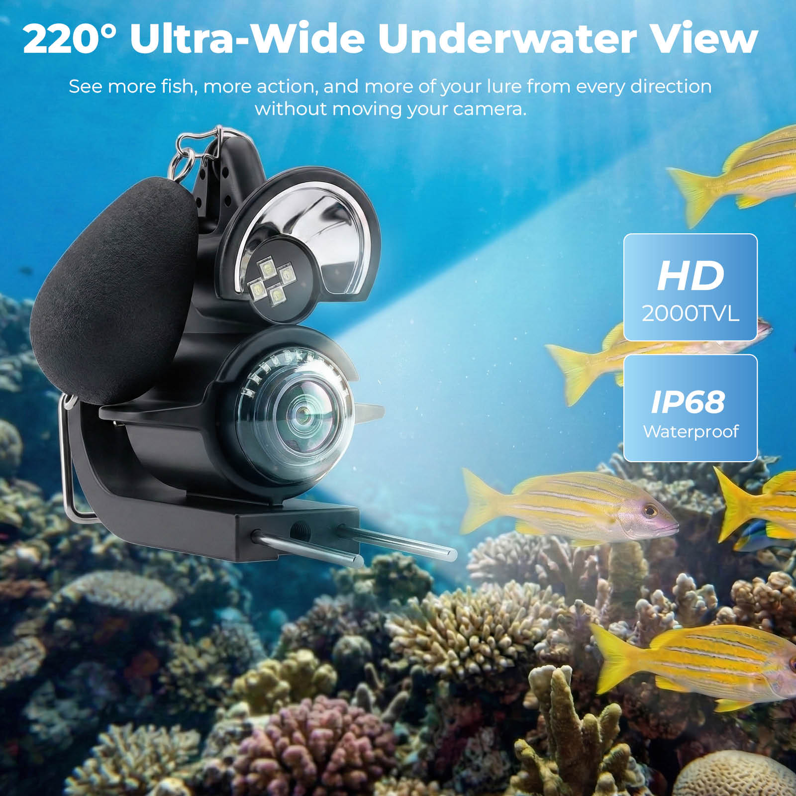 ポータブル水中ビジュアル魚群探知機 4.3インチLCDモニタ - Fish Finder Ice Fishing のレビューと価格