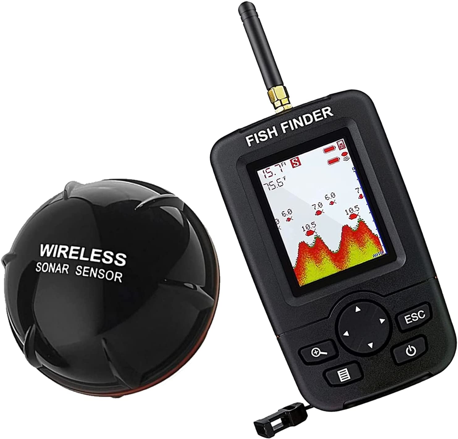 ワイヤレスソナー釣り警報魚群探知機水中エコーサウンダー釣り探 - Chirp Sonar Fish Finder のレビューと価格