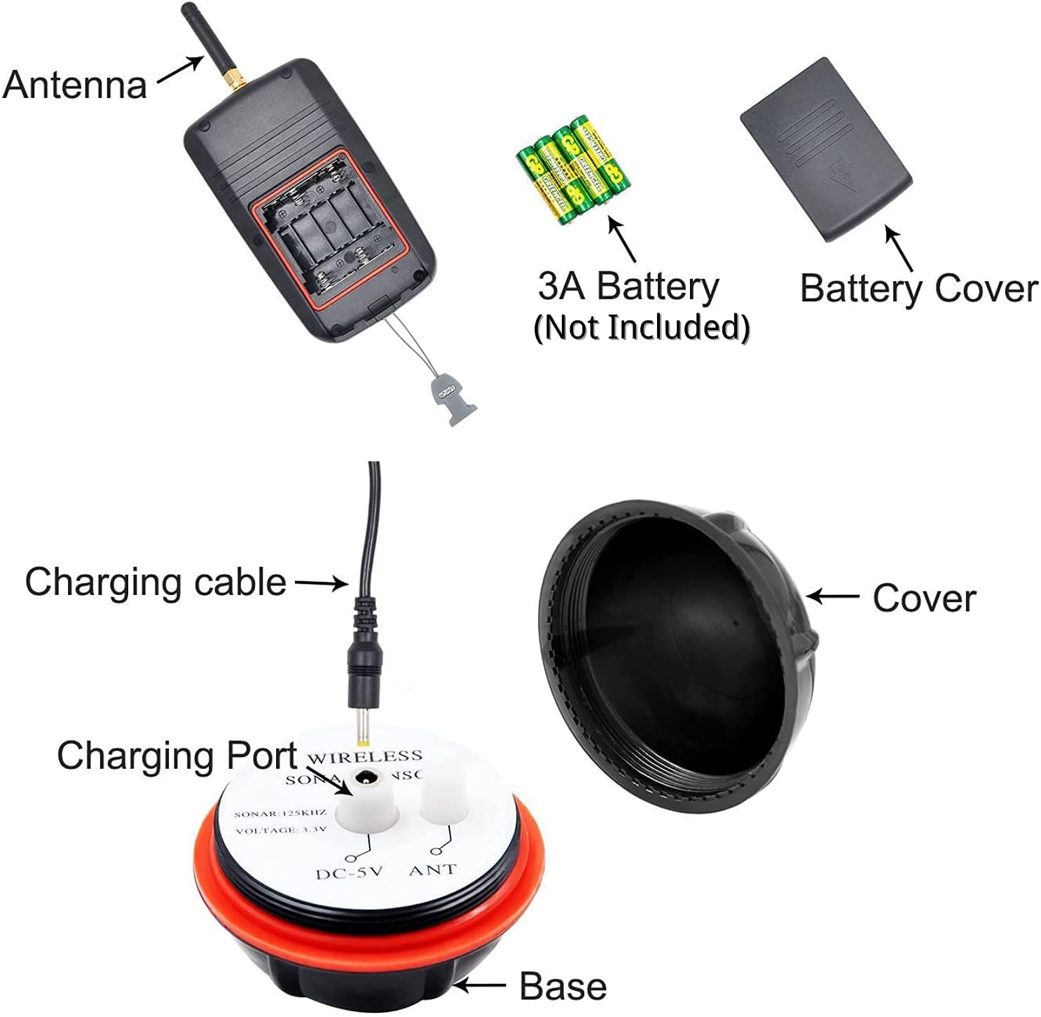 ワイヤレスソナー釣り警報魚群探知機水中エコーサウンダー釣り探 - Chirp Sonar Fish Finder のレビューと価格
