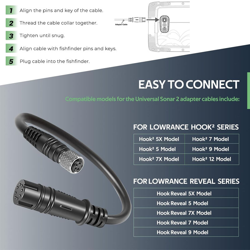 魚群探知機アダプターケーブル 1852075 & MKR-U - Fish Finder Lowrance Hook のレビューと価格