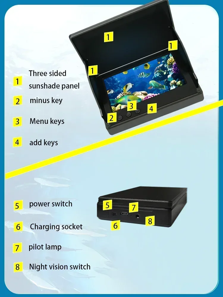 YS43A 4.3 インチ魚探知機水中魚群探知機釣りカメラ  - Fish Finder Ice Fishing のレビューと価格