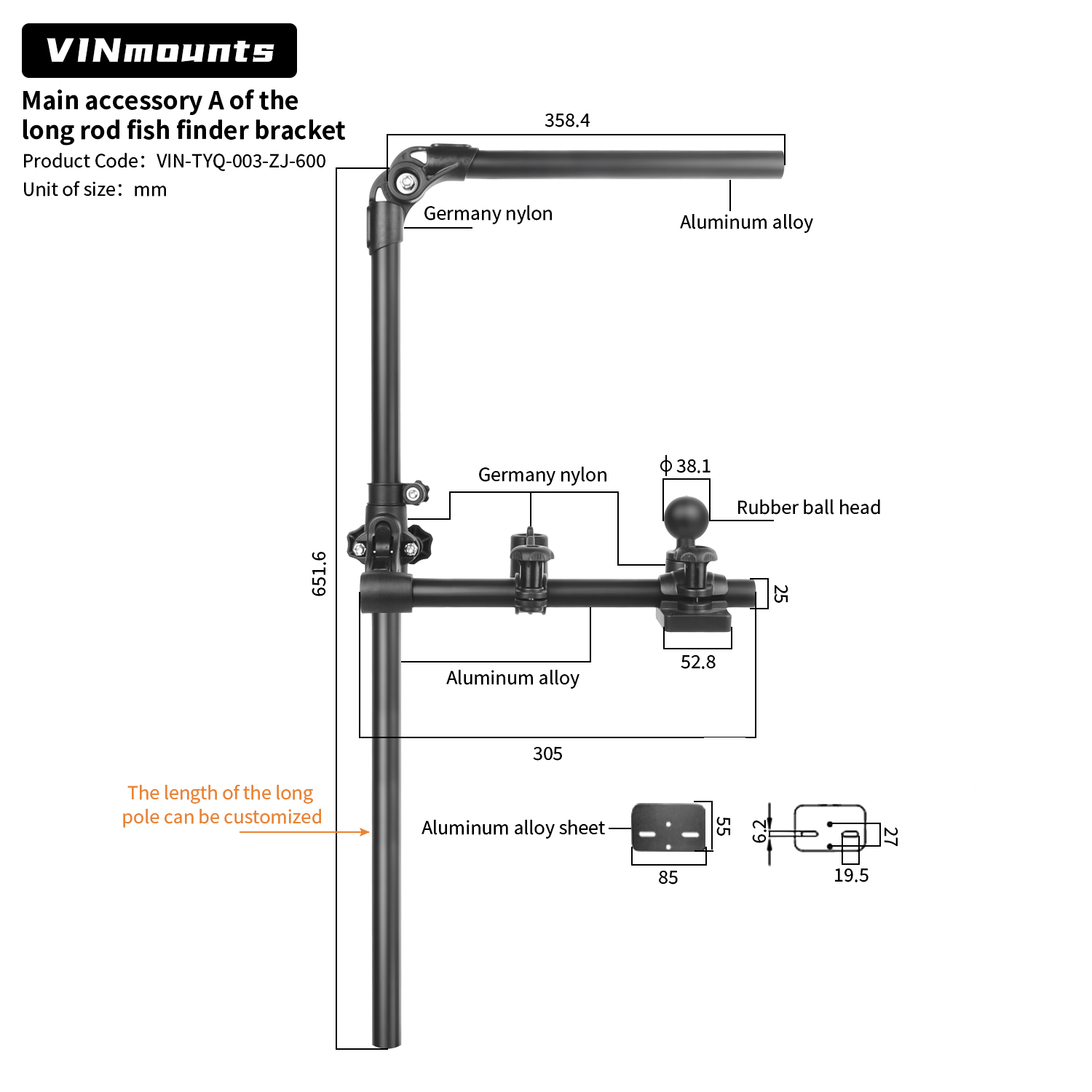 VINmounts ライブスコープ トランスデューサー ポー - Fish Finder Transducer Mount のレビューと価格