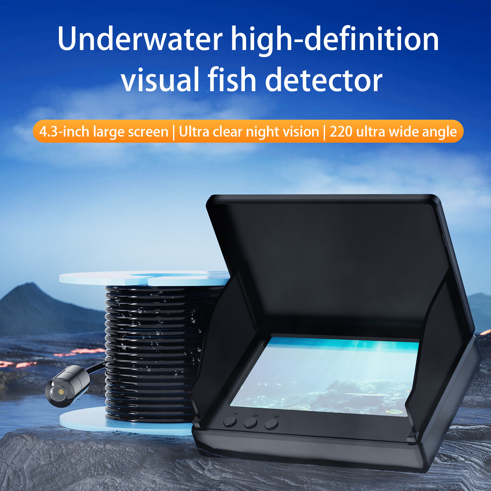 4.3インチ水中カメラ 15/30m釣り用カメラ ビジュアル - Fish Finder Ice Fishing のレビューと価格