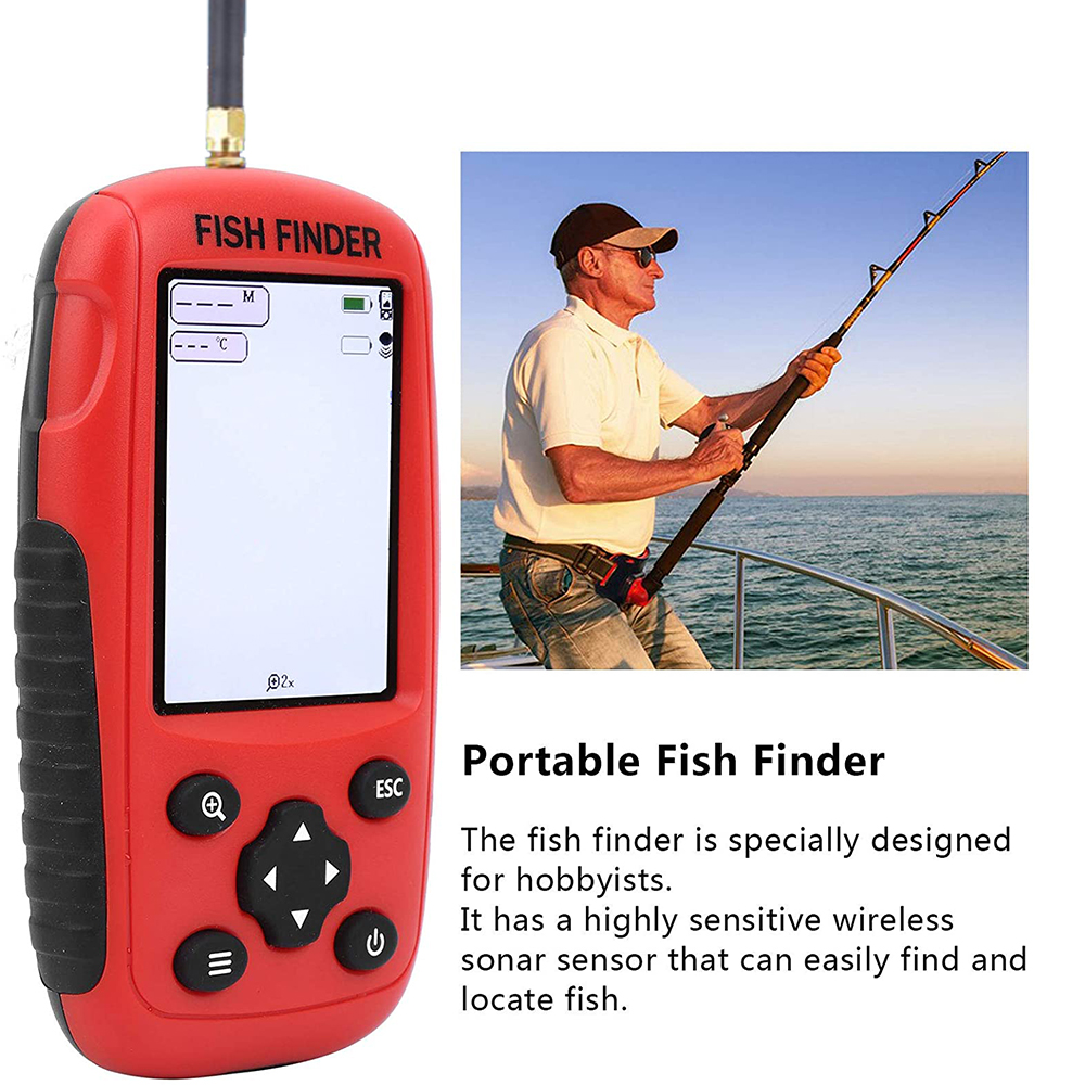 新型ソナー魚群探知機 充電式ワイヤレスセンサー ポータブル魚 - Chirp Sonar Fish Finder のレビューと価格