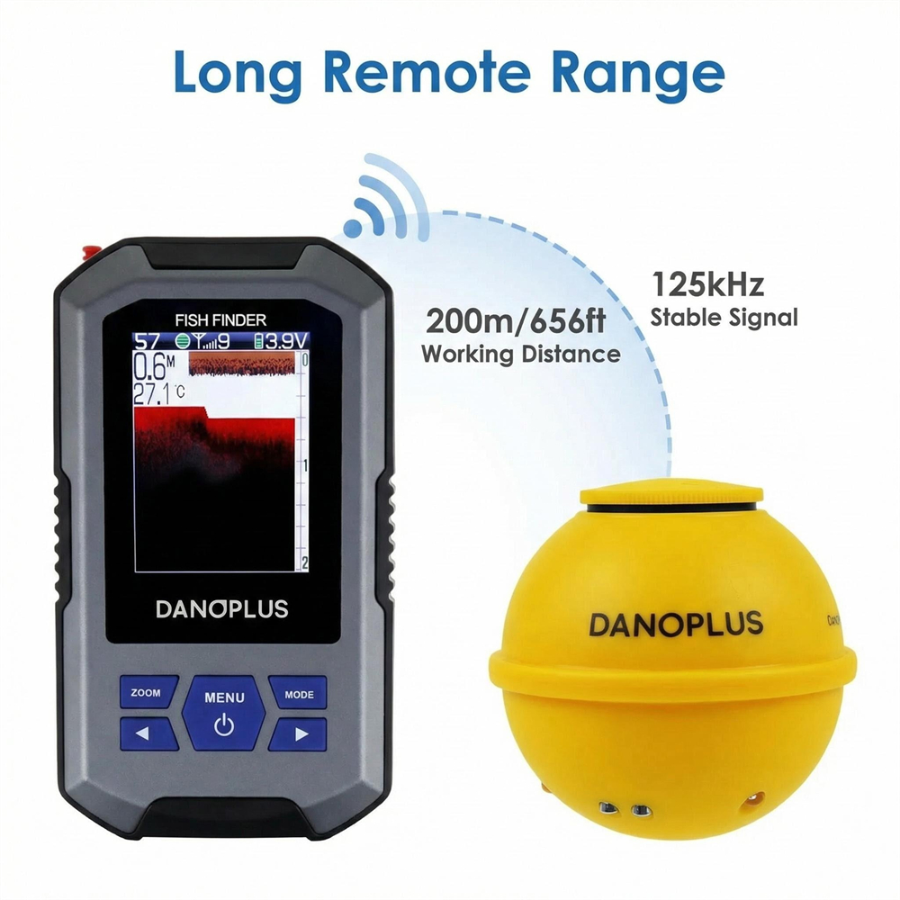 ポータブルワイヤレス魚群探知機カラーLCDソナーセンサー20 - Fish Finder Kayak Portable のレビューと価格