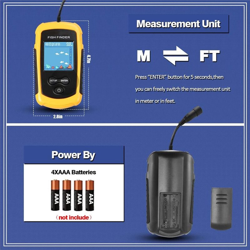 カヤックポータブル魚群探知機 水中ハンドヘルド魚群探知機 ソ - Fish Finder Kayak Portable のレビューと価格