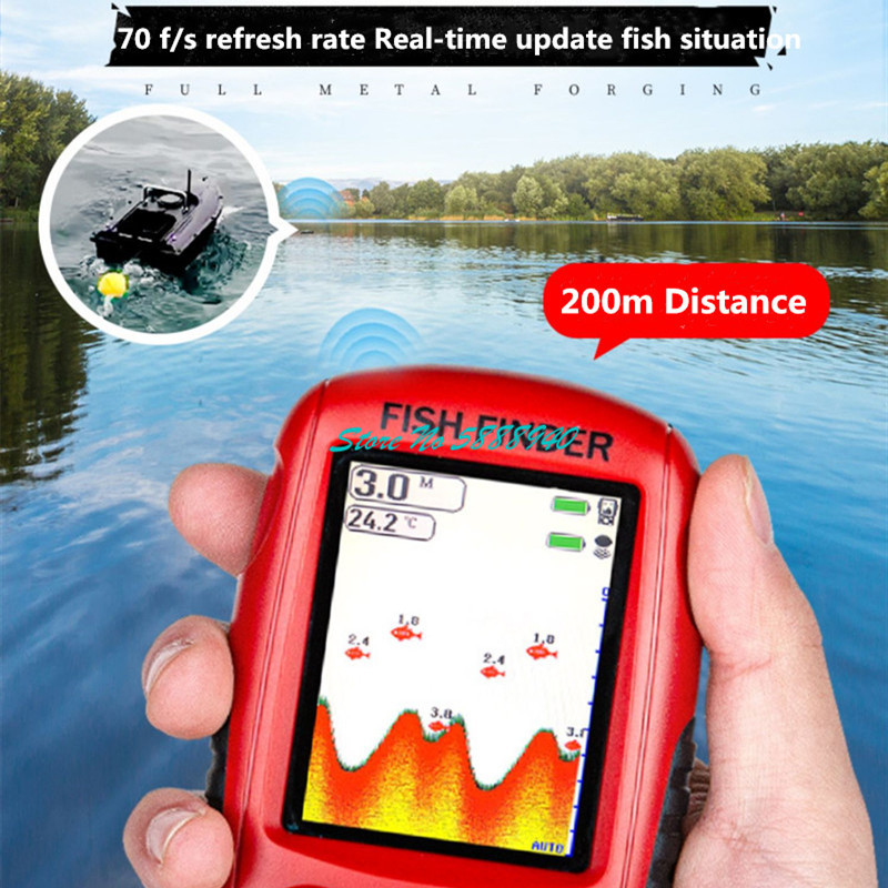 釣り用ポータブルハンドヘルドベイトボートスペアパーツ魚群探知 - Chirp Sonar Fish Finder のレビューと価格