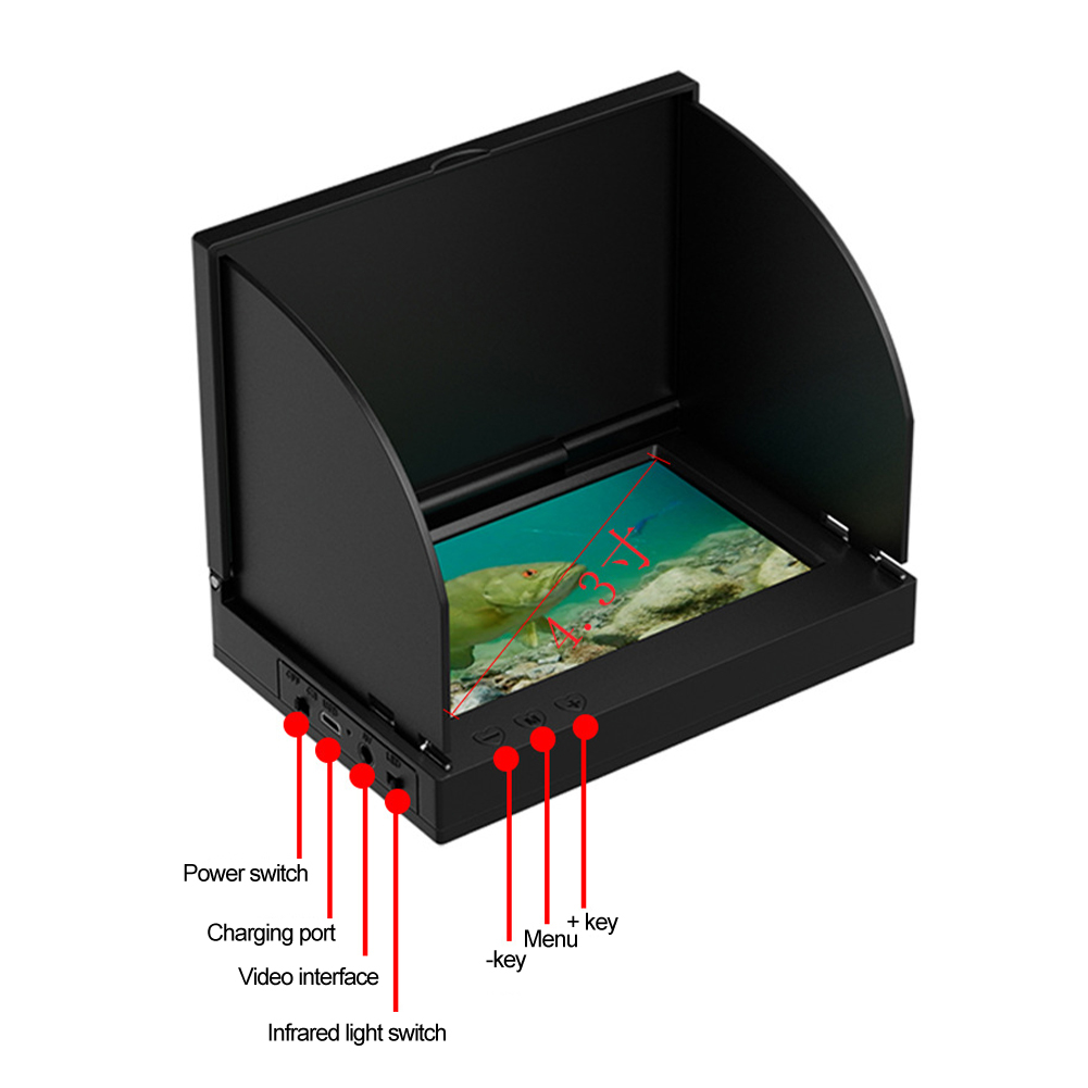 4.3インチHDスクリーン魚群探知機、220度広角水中カメラ - Fish Finder Ice Fishing のレビューと価格