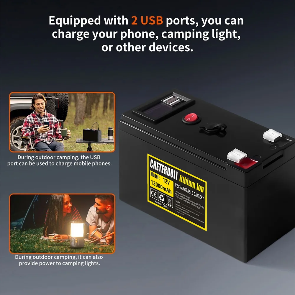 ポータブル12V 12Ah充電式リチウムイオンバッテリー、オ - Fish Finder Kayak Portable のレビューと価格