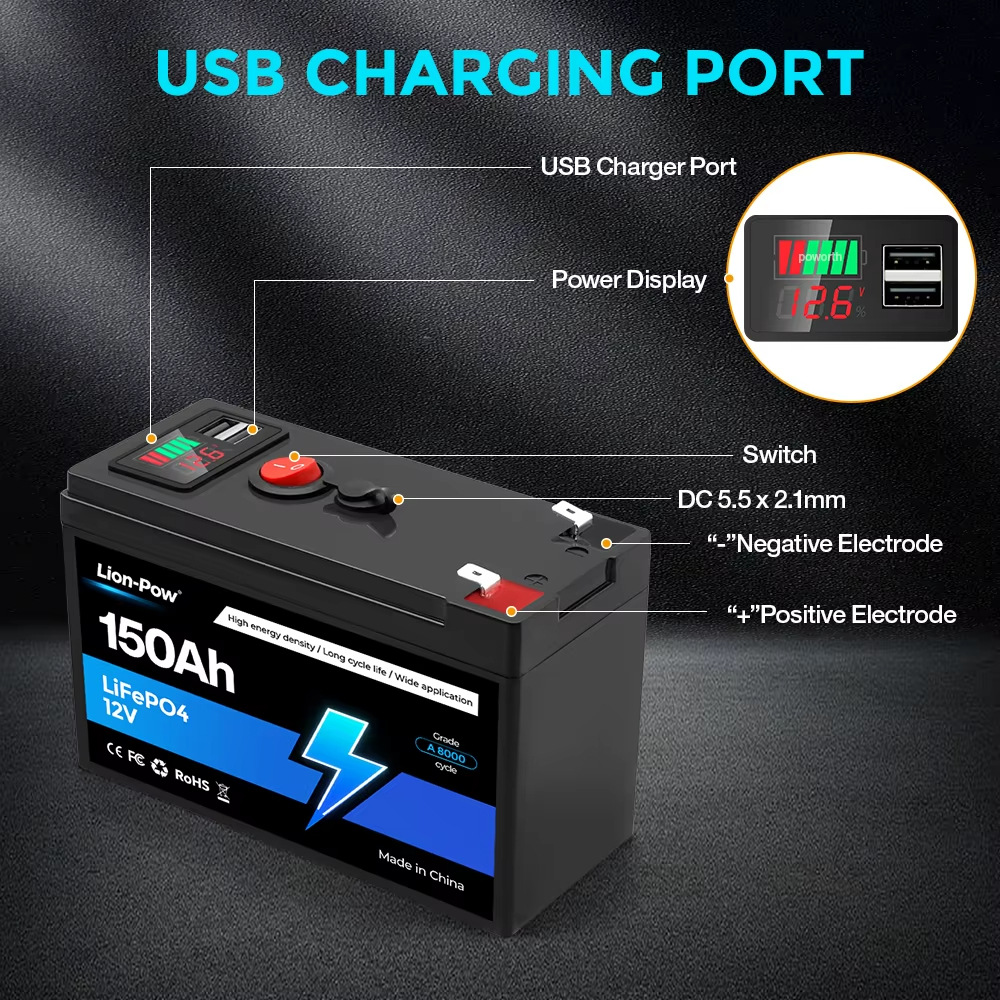 12V 150Ah LiFePO4充電式リチウム電池 内蔵B - Fish Finder Battery 12V のレビューと価格